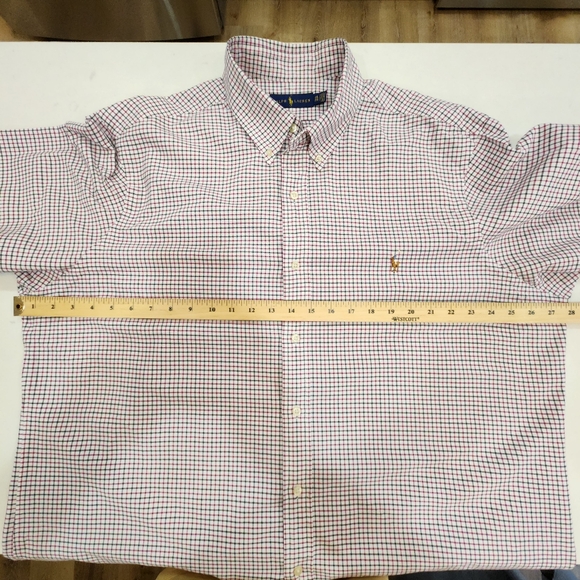Ralph Lauren Shirt Mens XXL White Gingham Long Sleeve Flesh Pony Cotton NWOT - Picture 10 of 11
